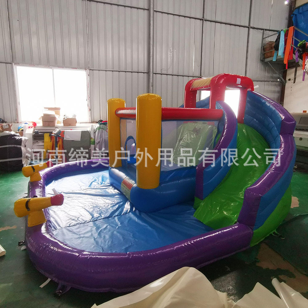 商业级弹跳屋充气充气城堡儿童充气滑梯带泳池聚氯乙烯防水布充气