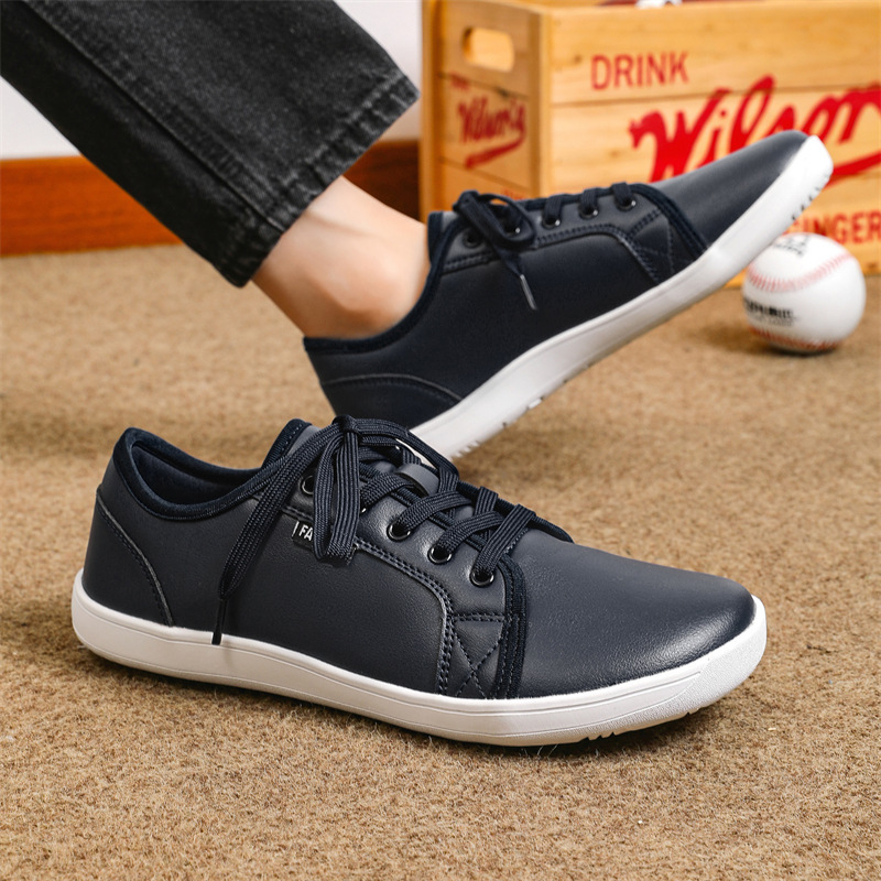 Cross-Border Large Size Wide-Last Barefoot Shoes for Men, Breathable Leather Casual Sports Shoes, Low-Cut Lace-Up Outdoor Wide-Toe Shoes for Men Cross-Border Large Size Wide-Last Barefoot Shoes for Men, Breathable Leather Casual Sports Shoes, Low-Cut Lace-Up Outdoor Wide-Toe Shoes for Men