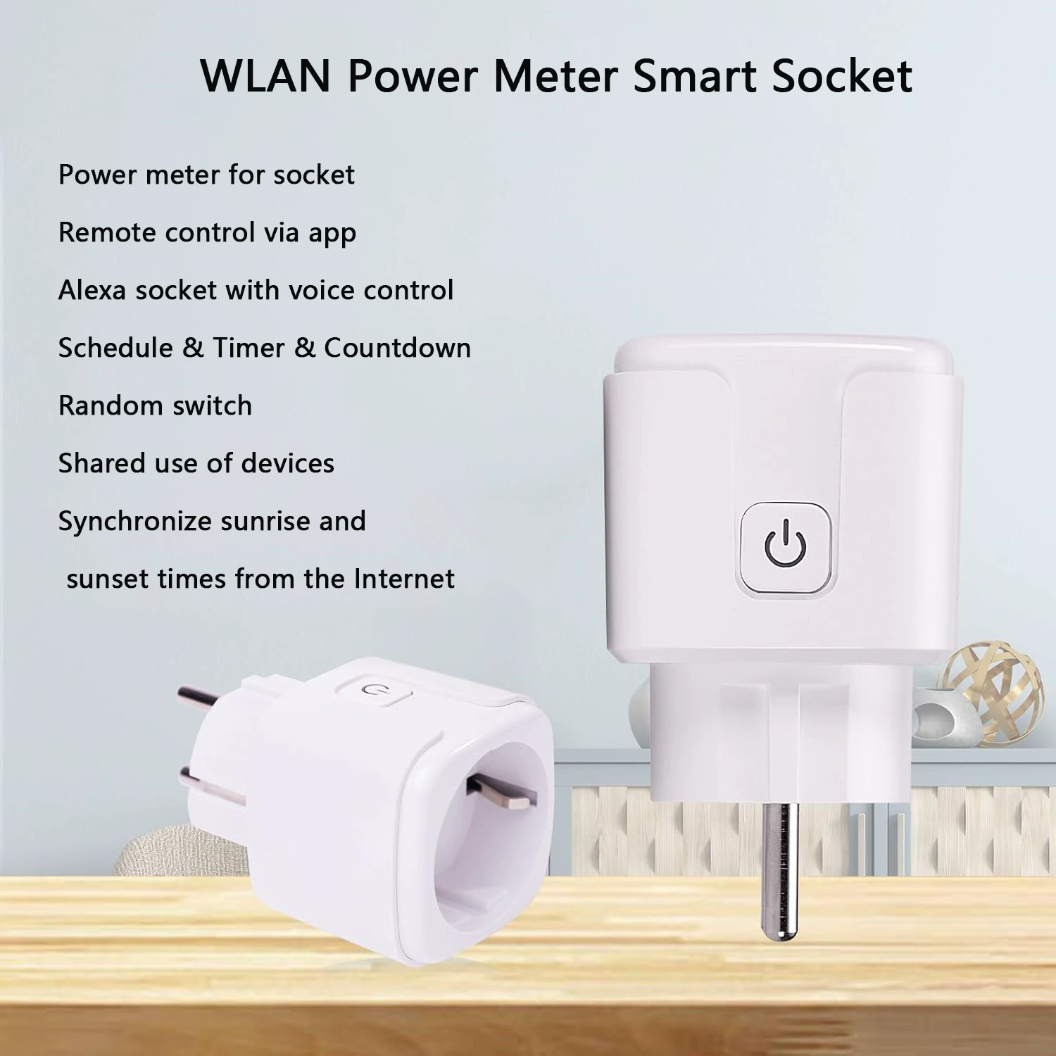 Tuya Smart Socket European 16A Timed Voice Remote Three Control Support Alexa Cross-border Mobile APP Control