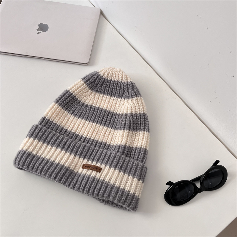 Women's Basic Lady Stripe Eaveless Wool Cap display picture 12