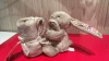 Beige rabbit, soothing towel