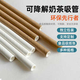纸吸管一次性食品级可降解独立包装弯管咖啡奶茶彩色纸吸管定制