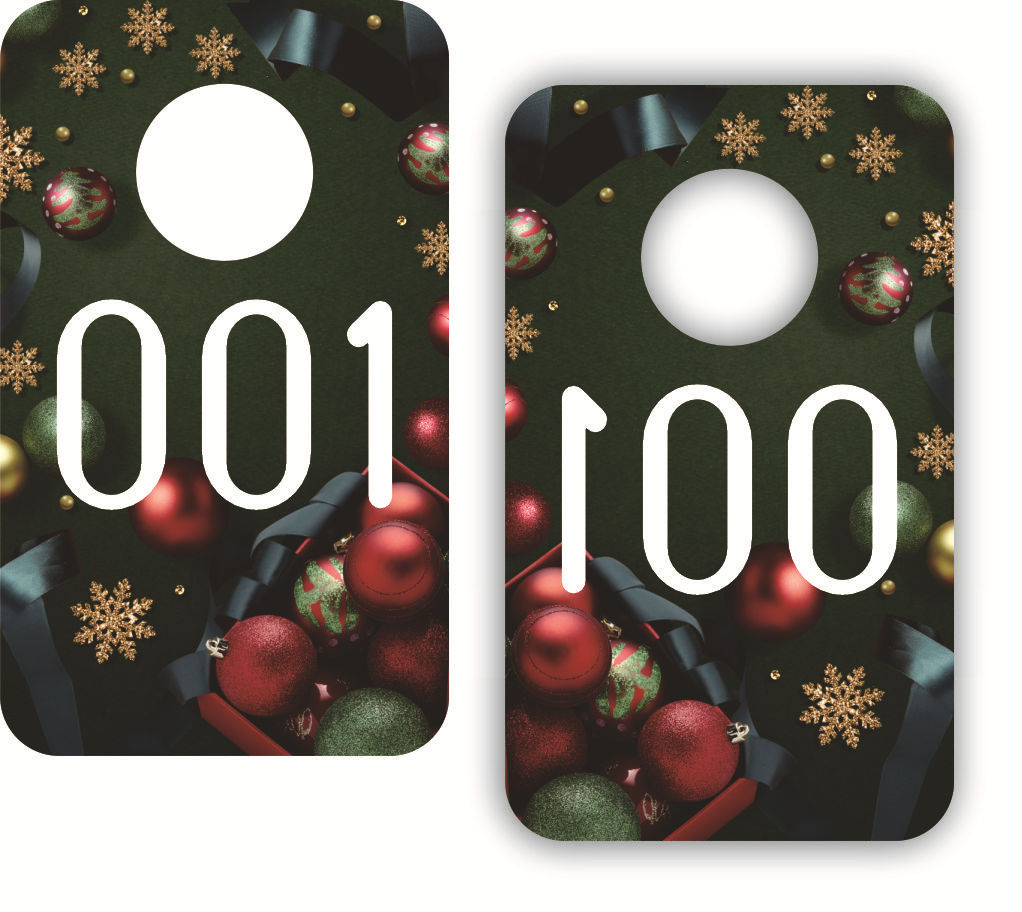 亚马逊圣诞印花pvc防水双面镜像数字号码牌 Facebook销售直播