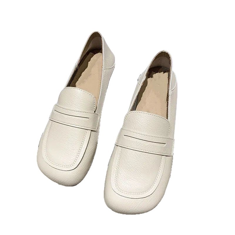 Zapatos casuales de cuero suave de mujer 2026 nuevos zapatos de suela plana, dos zapatos de suela suave, un pie de calzado de calzado, confortable.