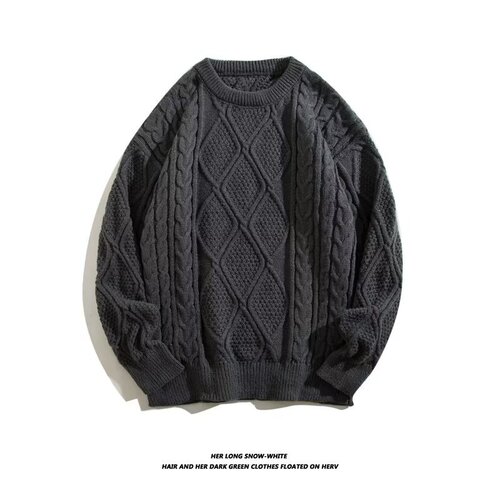 New Autumn/Winter Loose Warm Knit Sweaters for Men and Women, Couples, Cable Knit, Japanese Style, Trendy and Slouchy Linen Clothing