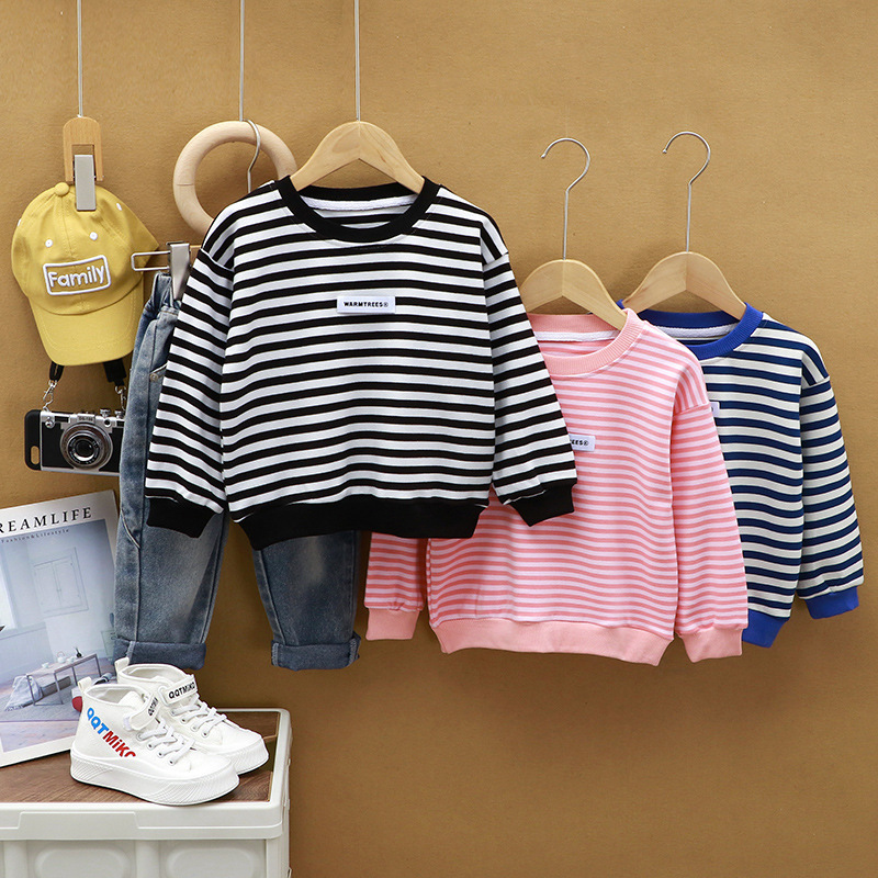 Men's and Women's Hoodies - New Fall Style, Stylish for Middle and Small Children, Striped Top for Children, Loose and Casual Spring and Autumn Clothing, Trendy Children's Wear