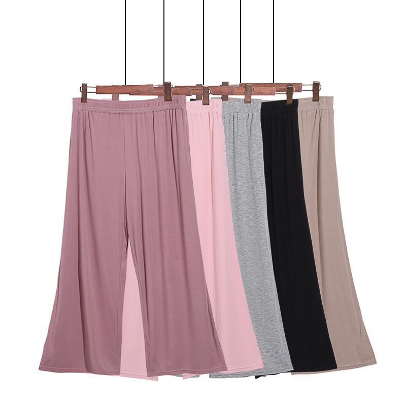 Home Pants Women's Summer Large Size Thin Chubby Girl High Waist 200 Jin Slim Comfortable Loose Casual Wide Leg Pants Ankle-length Pants