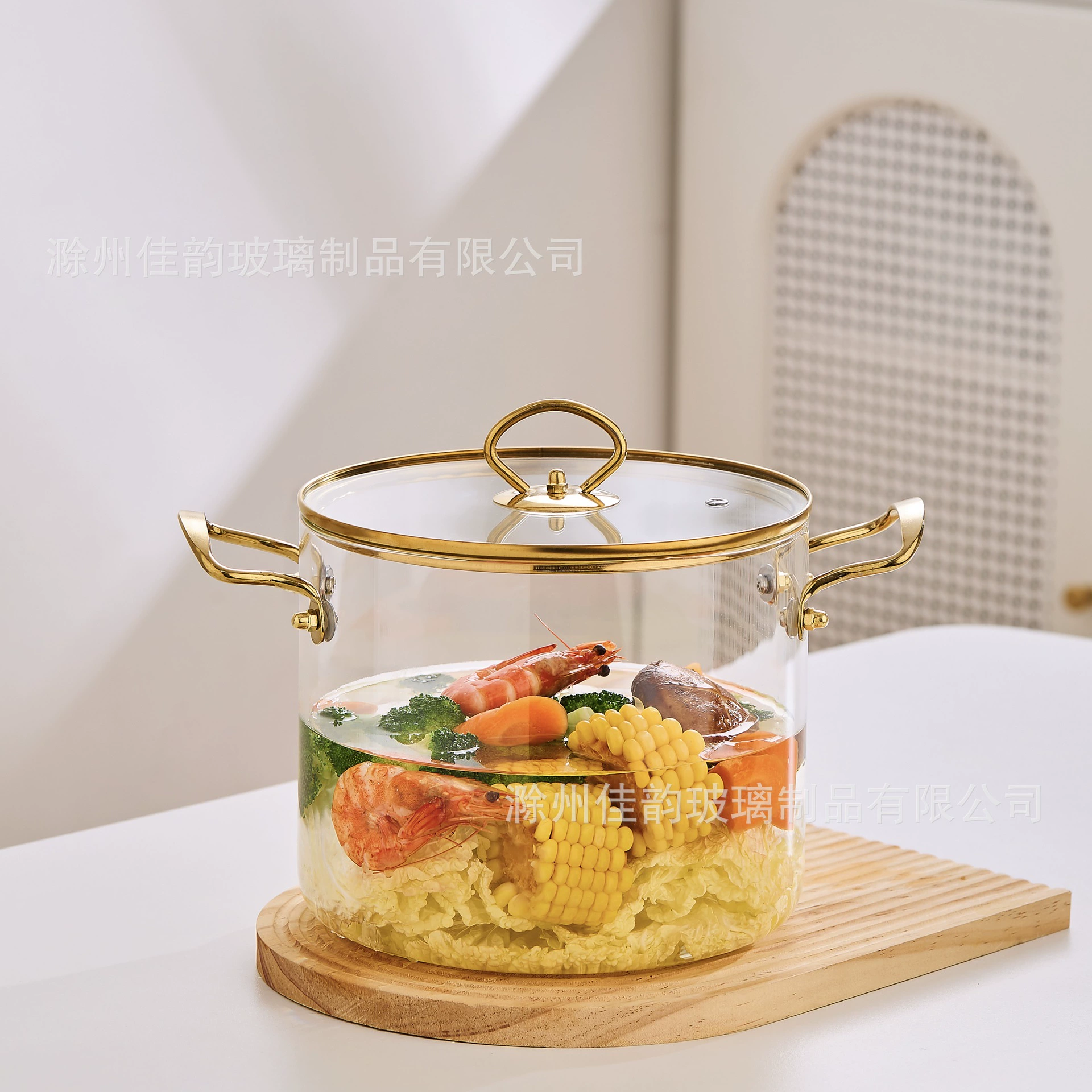 Чайник/кастрюля из высокоборосиликатного стекла с двумя ручками, кастрюля для тушения, бытовая газовая/суповая кастрюля большой ёмкости, высокотемпературная, пригодна для микроволновки