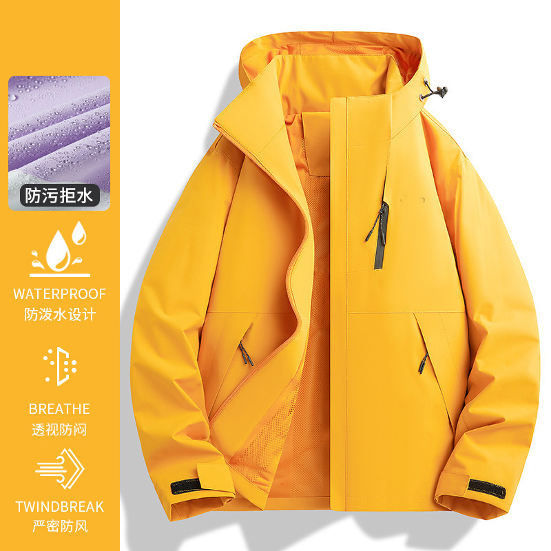 啄木鸟紫色冲锋衣女款新款春秋季三合一小个子登山服防风外套|undefined