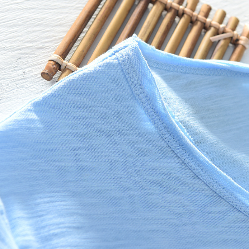 201A nuevo algodón simple delgada transpirable SLIM-Fit Camiseta corta de los hombres de color sólido casual Camiseta de manga corta Camisa inferior de los hombres entrega de una sola pieza