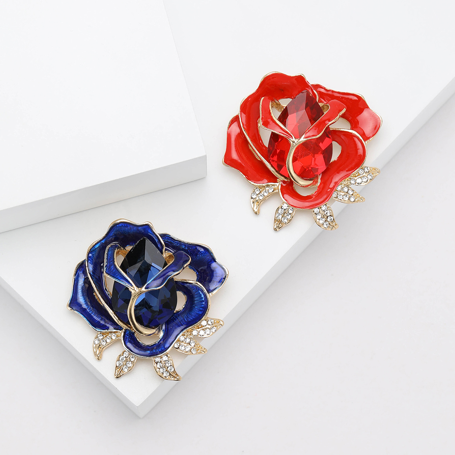 Elegant Vintage Style Streetwear Pin Rose Alloy Enamel Women's Brooches
