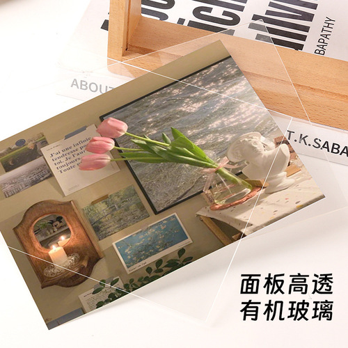 Acrylic solid wood photo frame 7 inch 8 inch A4 wooden photo frame desktop table diy beech wood photo frame customization