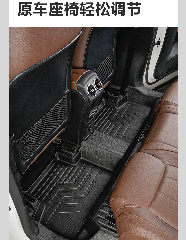 Suitable for Mercedes-Benz GLB five-seater/seven-seater, full coverage for the front two rows including door sills, 20-26 models, TPE car floor mats
