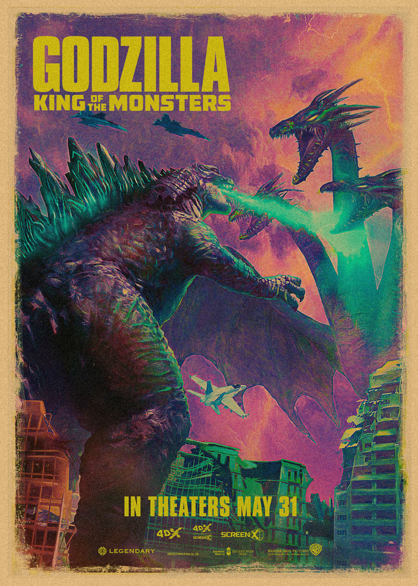 Godzilla película Godzilla póster retro kraft decoración mural mural 258
