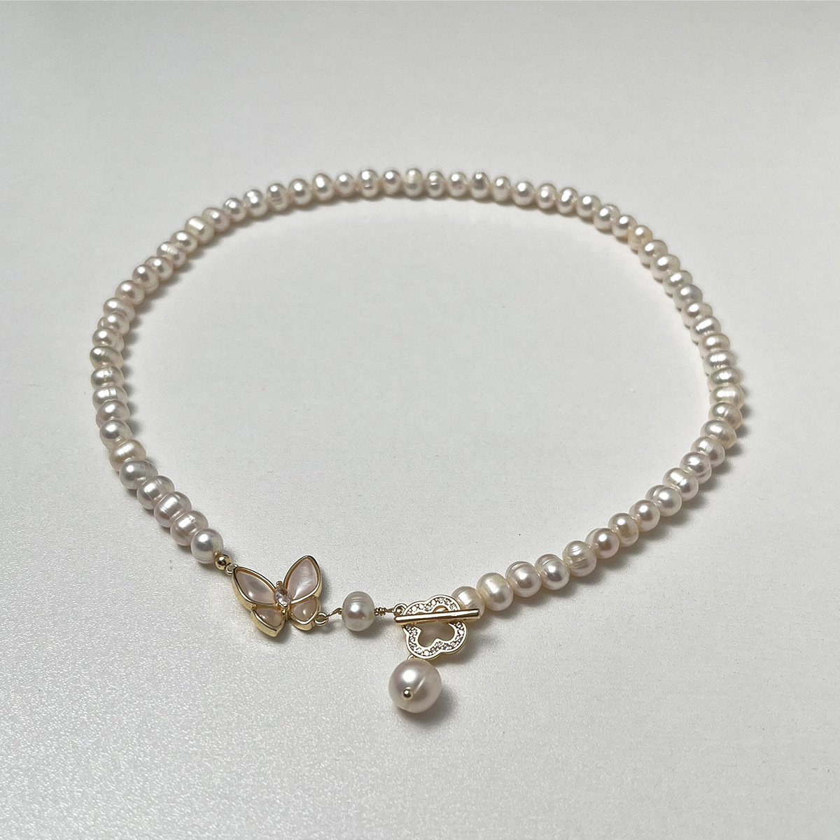 Colar de pérolas de luxo com fecho magnético para mulheres_voghion.com