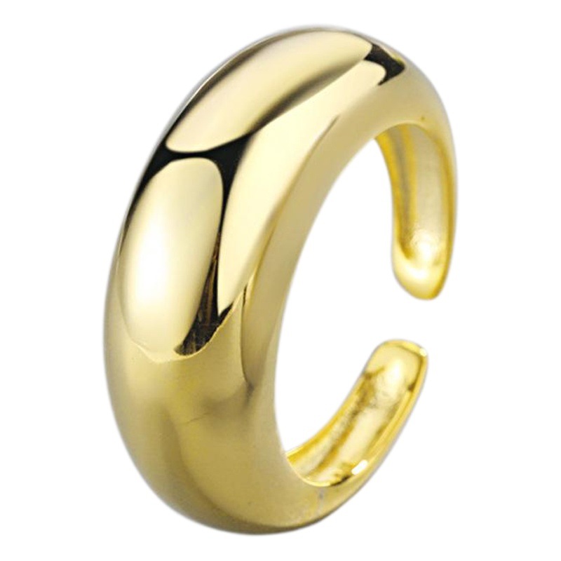 Transfronterizo Amazon europeo y americano ins anillo femenino neto rojo simple de alto grado de viento frío media luna anillo abierto joyería