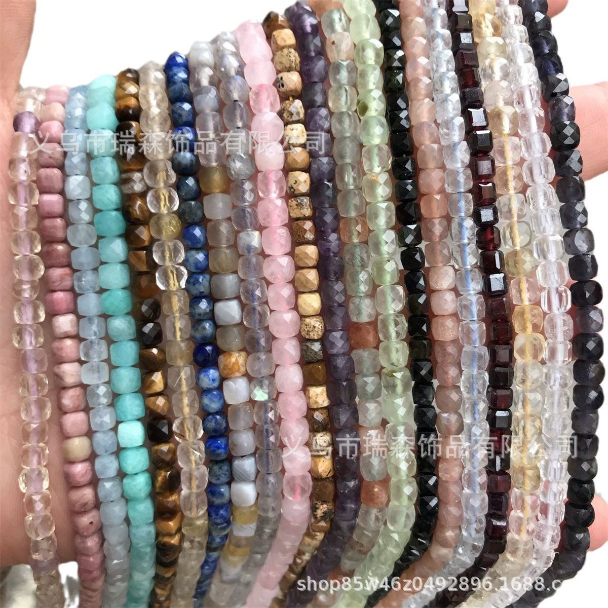 Квадратные бусины, сапфировый аксессуар, 4 мм, дляDIY