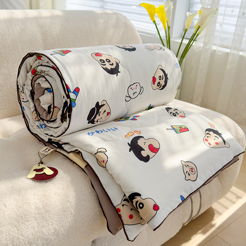 Nuevo edredón fresco de verano, edredón de aire acondicionado, dormitorio individual y doble para niños de verano, edredón fino de fibra de soja lavable a máquina
