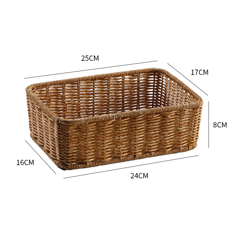 Cesta de almacenamiento de tela de caña imitación ropa sucia juguetes bocadillos cesta de almacenamiento de artículos de bambú tejido casero sala de estar gabinete de televisión escritorio completo
