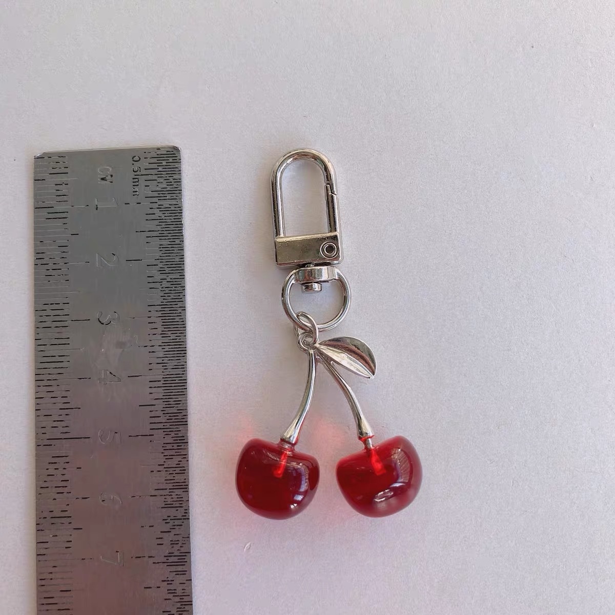 1 Piece Quantity 1 Piece Cute Simple Style Cherry Alloy Rose Red Keychain
