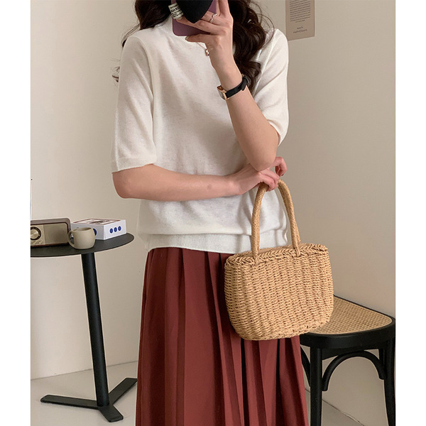 elegant woolen autumn solid color colored knitted sweater