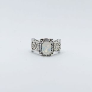 S925 Sterling Silver Fantasy Moonstone Cut Out Micro-Set Medieval Ring for Women Niche Design High-End Accessible Luxury Cold Style