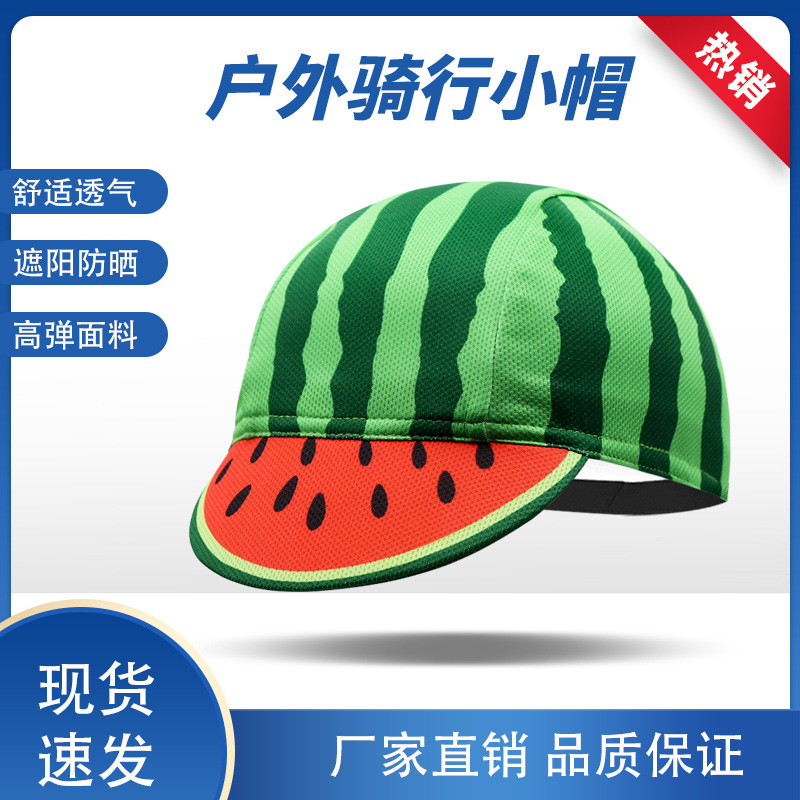 Fun and quirky watermelon pattern outdoor cycling cap, road bike helmet liner.