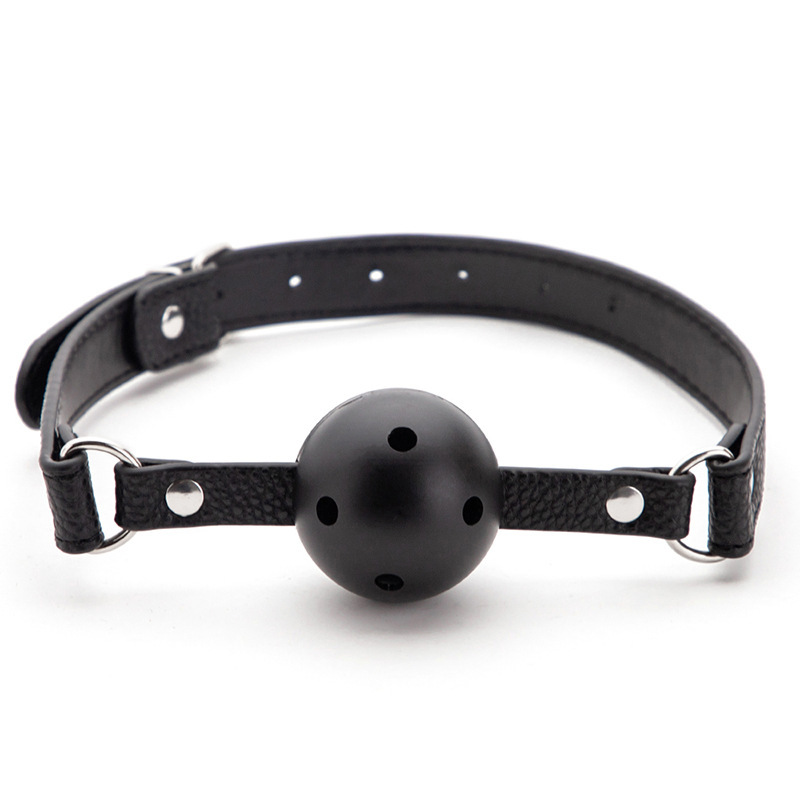 Cereza cuadrada azúcar de cuero aguja agujeros juguetes de bolas de boca SM tapones de boca para mujeres coqueteando esclavitud para adultos image 5