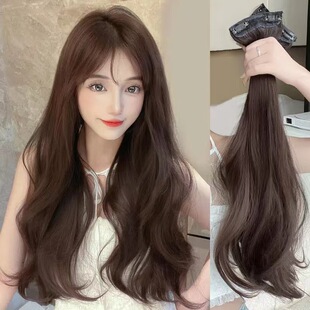 Wig Women's Three-piece Top Head Seamless Invisible Fluffy Hair-adding Volume Hair-adding Korean-style Micro-volume Artificial Hair Extending and Extending Hair