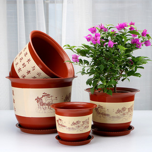 Flower pot extra large plus size landscape imitation ceramic plastic thickened Jinglan fortune tree factory direct wholesale delivery