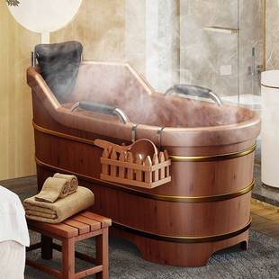 Bath Wooden Barrel Cedar Wooden Household Bath Barrel Fumigation Adult Beauty Salon Bath Barrel Bathtub Sweat Barrel Old Wholesale