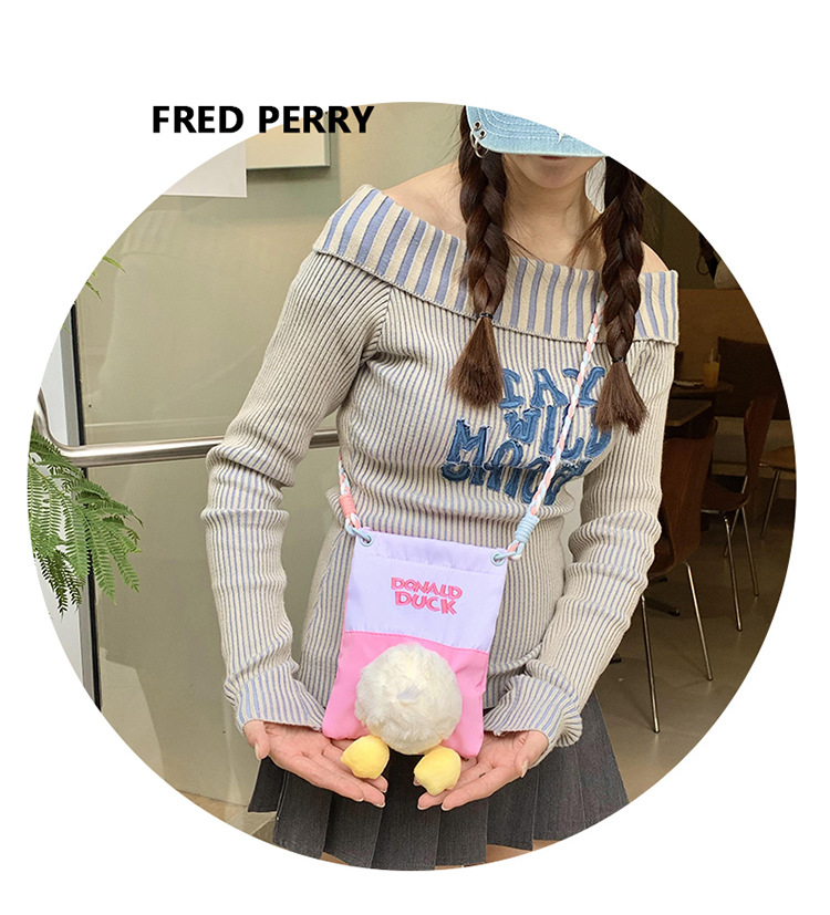 Cute cartoon duck duck bag, mini plush toy duck crossbody bag, casual daily mobile phone bag, makeup bag undefined