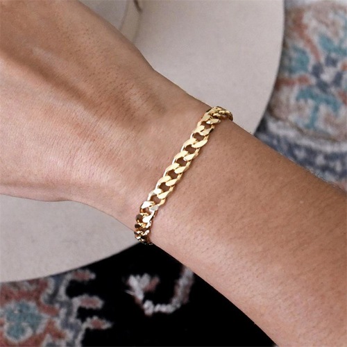 eManco Stainless Steel Stacking Bracelet Fashionable Cuban Chain Bracelet 4MM 6MM 8MM Bracelet Bracelet