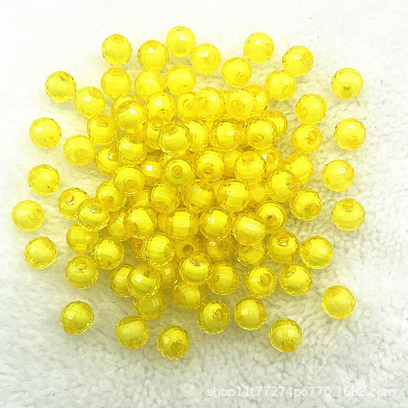 50 pcs/paquete 8mm material de cuentas de bricolaje hecho a mano para niños 96 lados superficie de corte acrílico cuentas de tierra cuentas sueltas