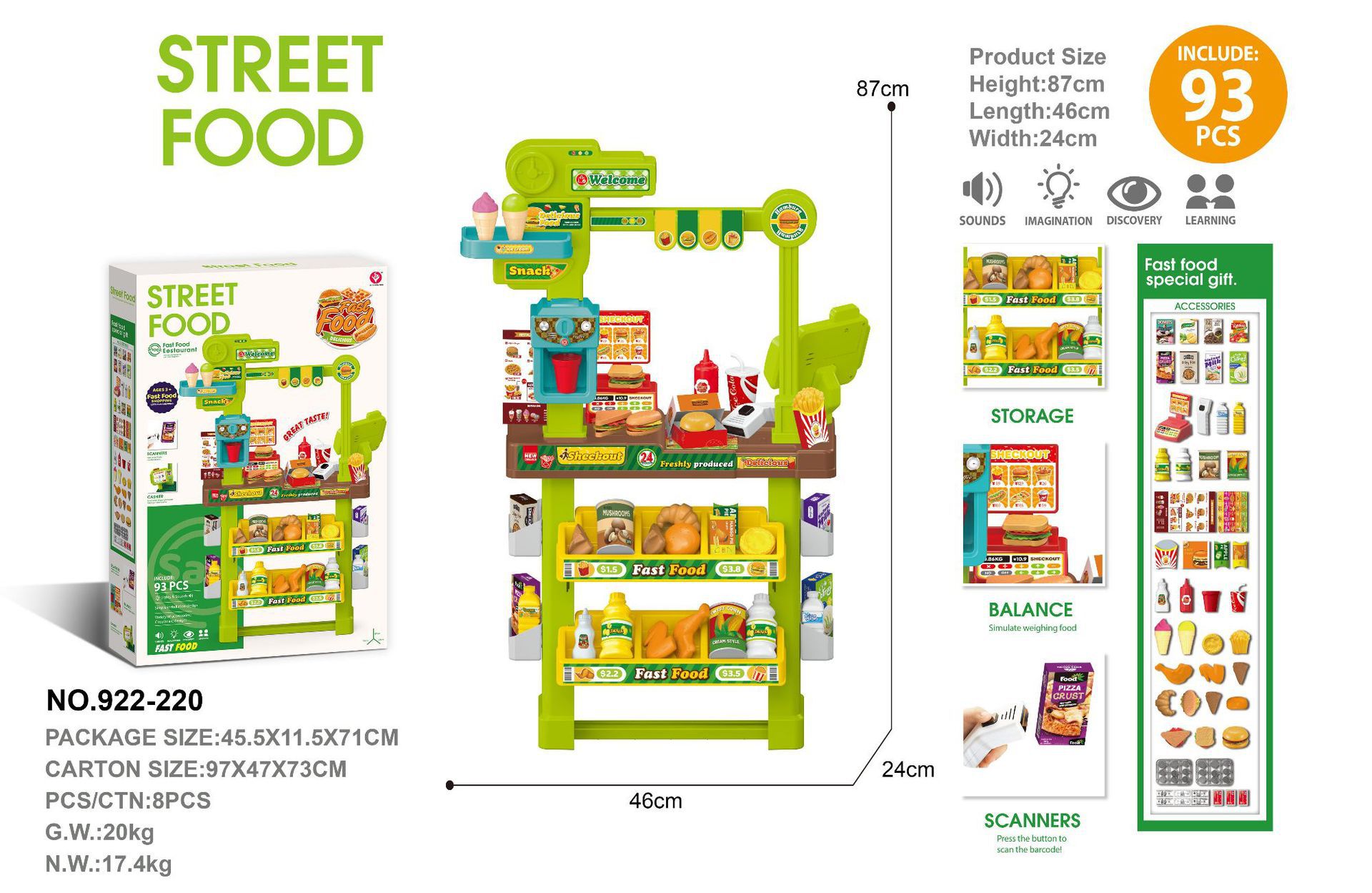 Simulación transfronteriza de supermercado para niños, juego de escaneo de tarjetas deslizantes, helado, helado, caja registradora de supermercado, juguetes