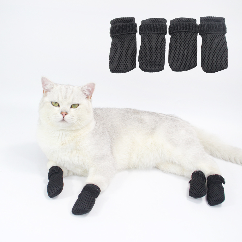 宠它防抓透气猫爪套猫咪鞋静音防脏宠物脚套跨境小体积宠物用品