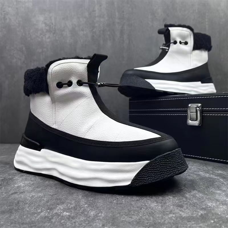 Neue, mit Fell integrierte Schneeschuhe 2024, trendige High-Top-Schuhe mit warmen und plüschigen, vielseitigen Martin-Stiefeln im britischen Stil_voghion.com