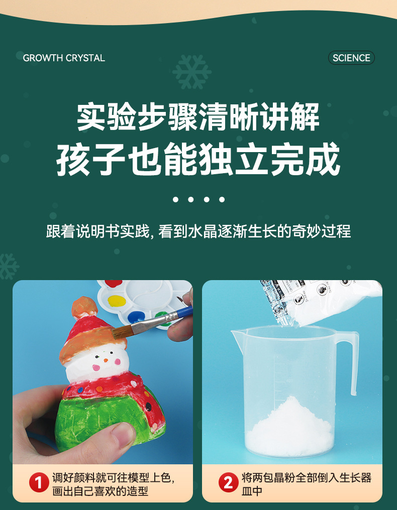 儿童水晶种植实验DIY圣诞老人彩绘生长结晶种植益智玩具新奇礼物详情12