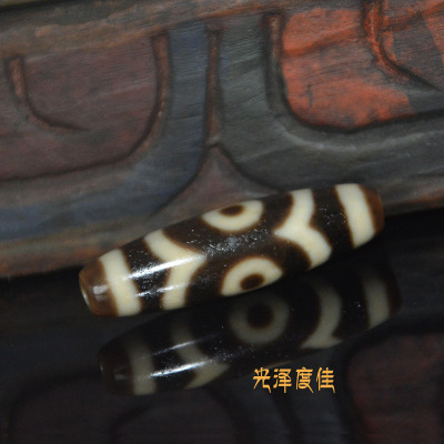 西藏天然真品风化高油三眼天珠正品项链锁骨链民族风藏式挂件送链