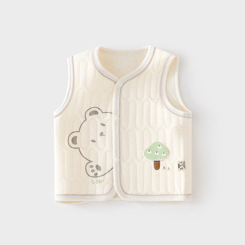 Baby Warm Vest Autumn and Winter Baby Quilted Vest Kidsren's Waistcoat Vest Newborn Pure Cotton Belly Protection Top