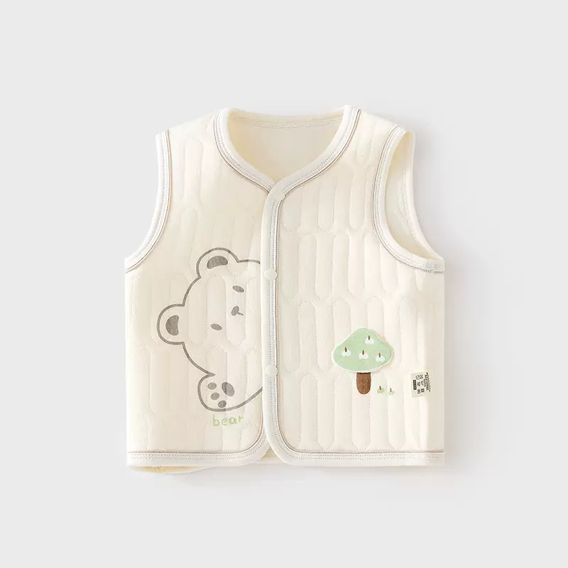 婴儿保暖马甲秋冬季宝宝夹棉背心儿童坎肩马夹新生儿纯棉护肚上衣