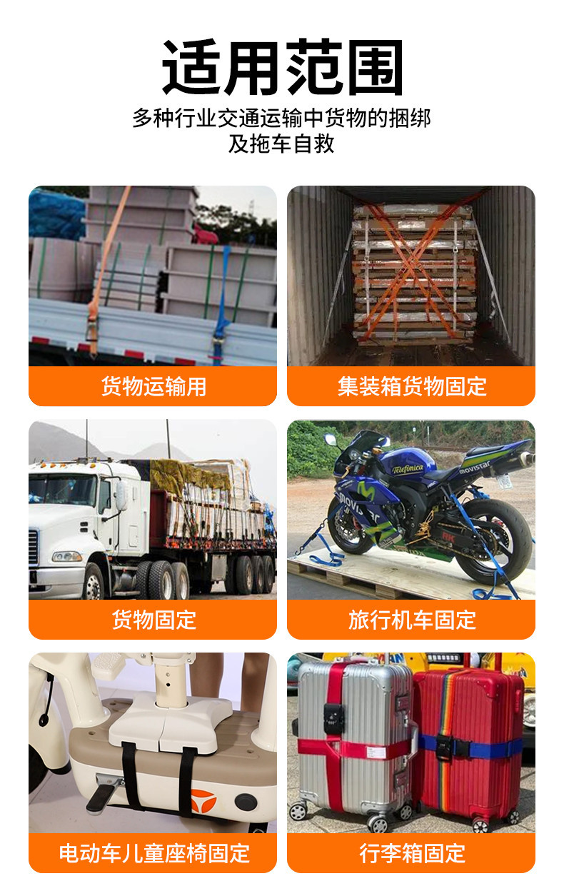 Truck Strap Tensioner, Small Ratchet Tensioner, Self-Locking Packing and Fixing Device, Thickened Wear-Resistant Non-Elastic Tie Strap