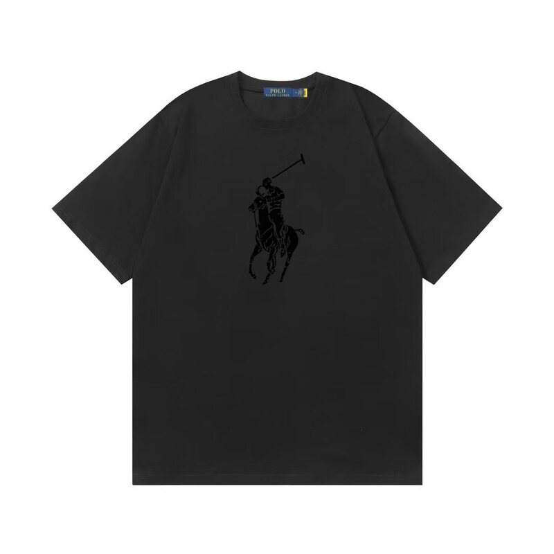 クロスボーダー 25ssRL Laff's 高品質刺繍ロゴ ルーズコットン 半袖 メンズ レディース おしゃれで万能なTシャツ|undefined