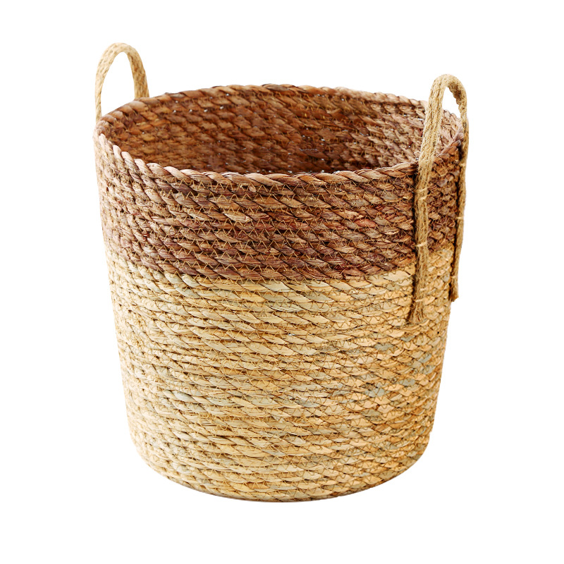 定制厂销草编收纳盒桌面整理筐创意收纳箱脏衣杂物收纳篮布艺收纳