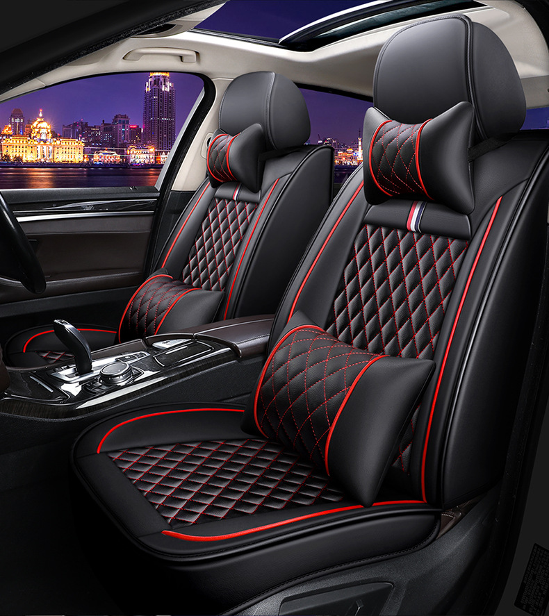 Cross-border foreign trade car seat cushion wear-resistant leather surrounded by four seasons universal seat cover source factory foreign trade wholesale