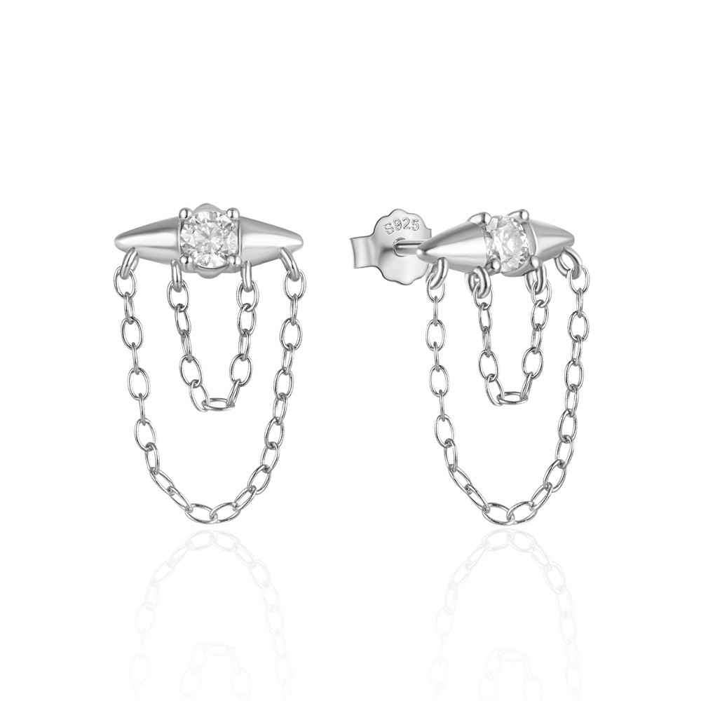 1 Pair Simple Style Geometric Plating Inlay Sterling Silver Zircon Earrings display picture 65