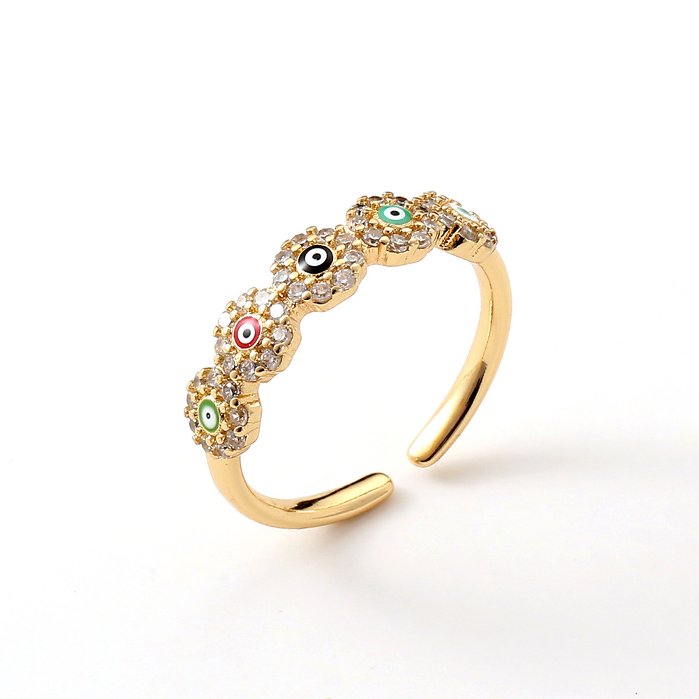 new womenu0027s jewelry copper inlaid zircon evil eye tail ring