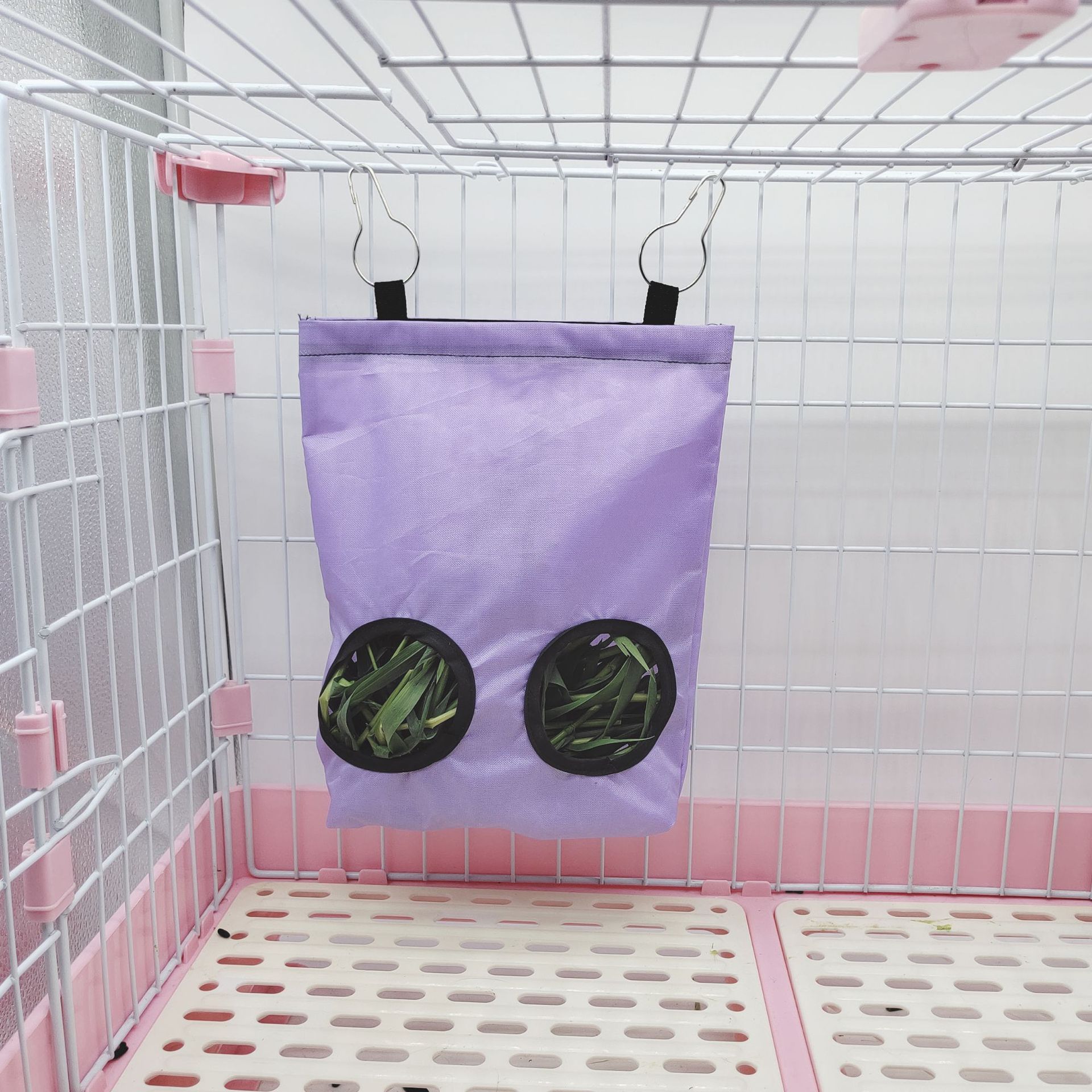 Cross-border Amazon rabbits feeding bag, chinchilla guinea pig mole feeding bag, grass bag for rabbits, hay bag for rabbits, pet food pack