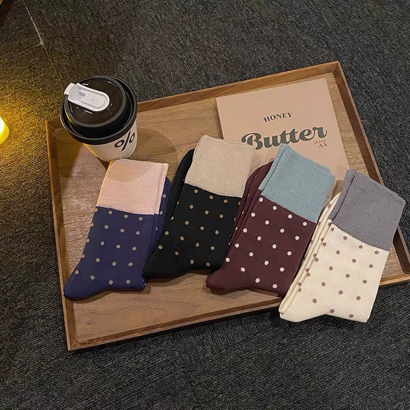 Demi-season retro brand cute keep warm knee socks, mid-length