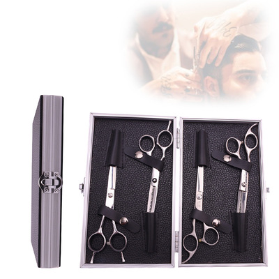 Beauty salons scissors tool Pets trim tool kit Aluminum material Leatherwear scissors storage box Bangs trim